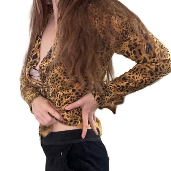 Vintage Cheetah print high end cardigan sweater - Picture 3 of 6